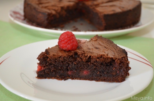Torta cioccolato e lamponi