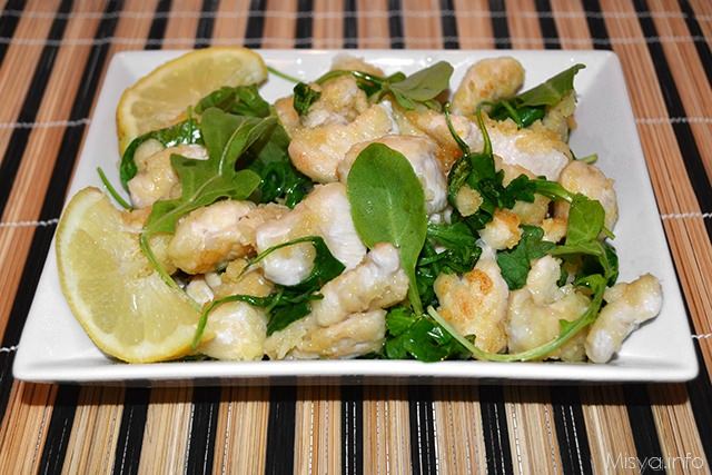 Straccetti di pollo limone e rucola