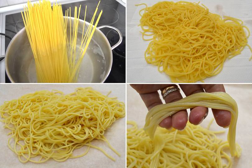 1 cuocere spaghetti
