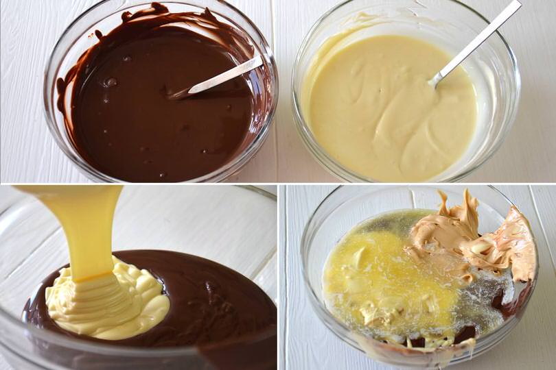3 mescolare cioccolato burro e nutkao
