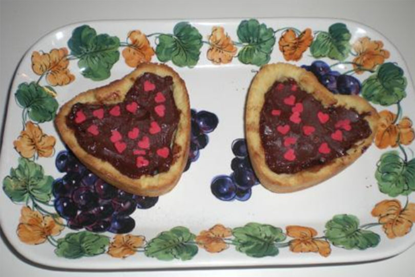Cuori di frolla con crema al philadelphia