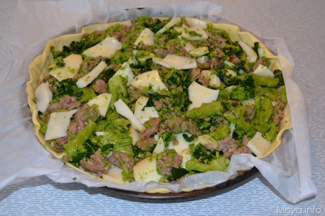 torta salata broccoli e salsice