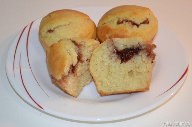Muffin con cuore di marmellata