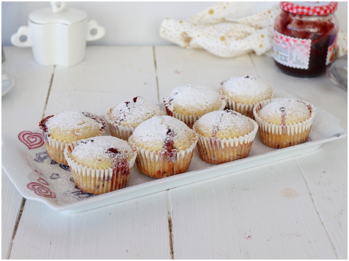 Muffin con cuore di marmellata