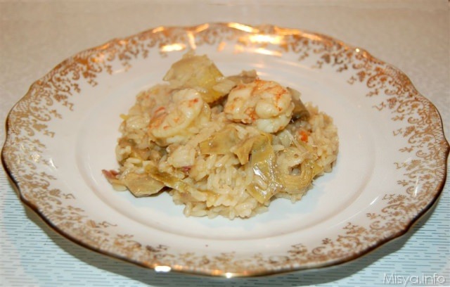 Risotto gamberi e carciofi