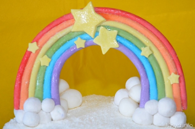 arcobaleno pasta di zucchero