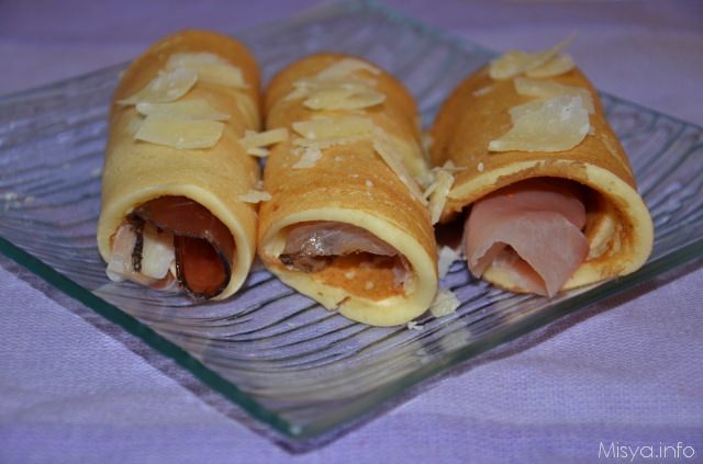 pancakes salati arrotolati