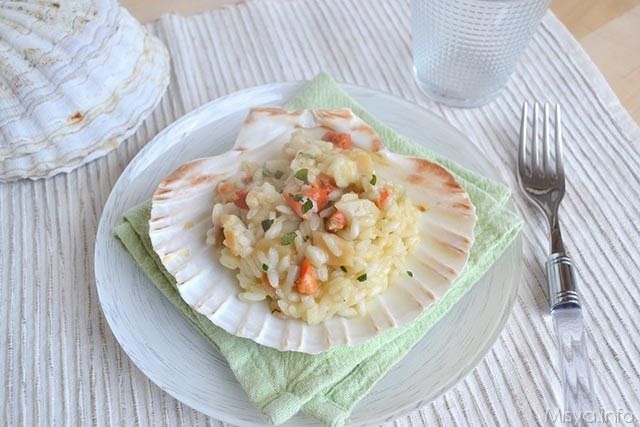 Risotto con capesante