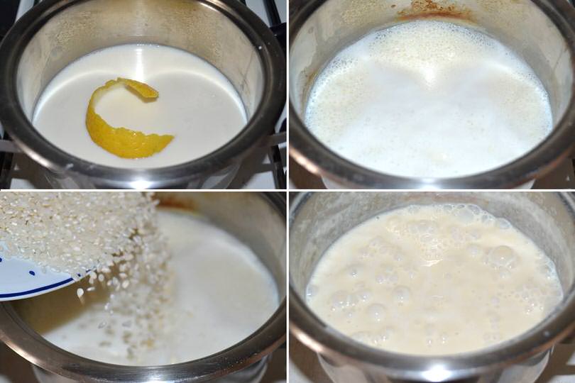 1 cuocere riso nel latte