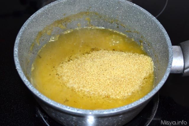 Cous cous con piselli e salmone 2