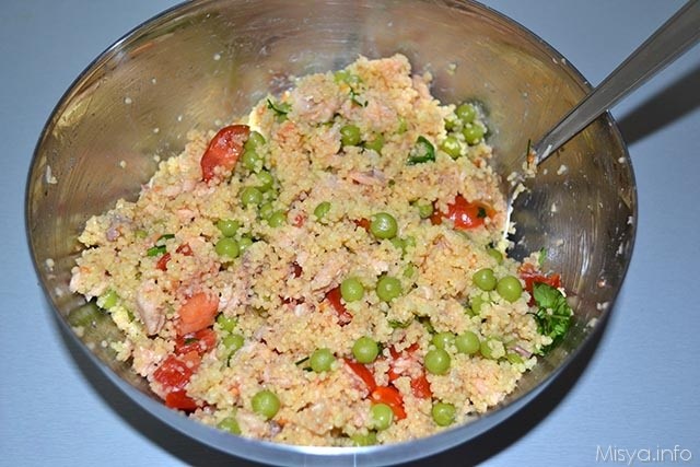 Cous cous con piselli e salmone 7