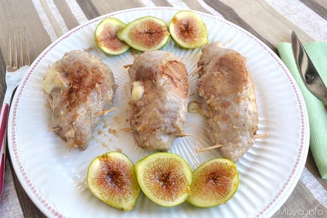 Involtini di carne con fichi e prosciutto