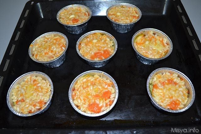 Timballini di riso con zucca e fiori di zucchina 10