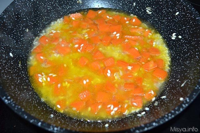 Timballini di riso con zucca e fiori di zucchina 5