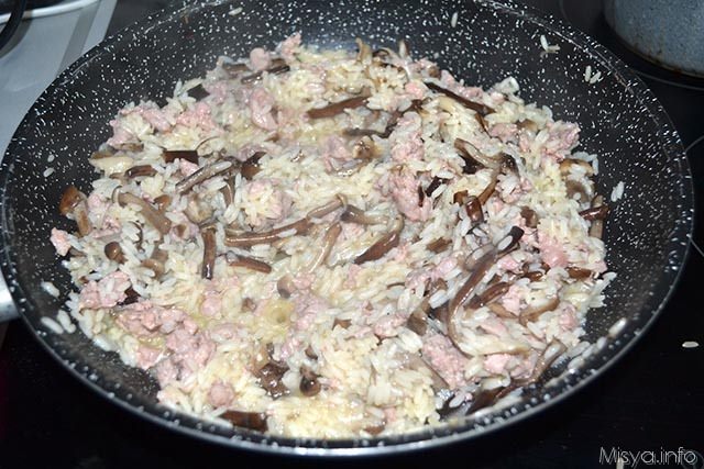 risotto salsicce pioppini 7