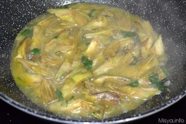 Pasta con crema di carciofi 5