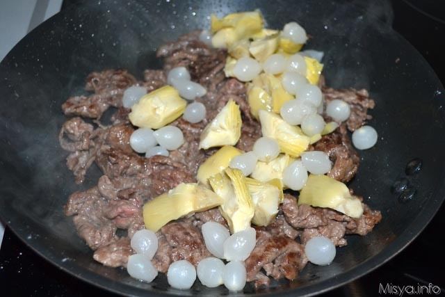 Straccetti di carne con carciofini 5