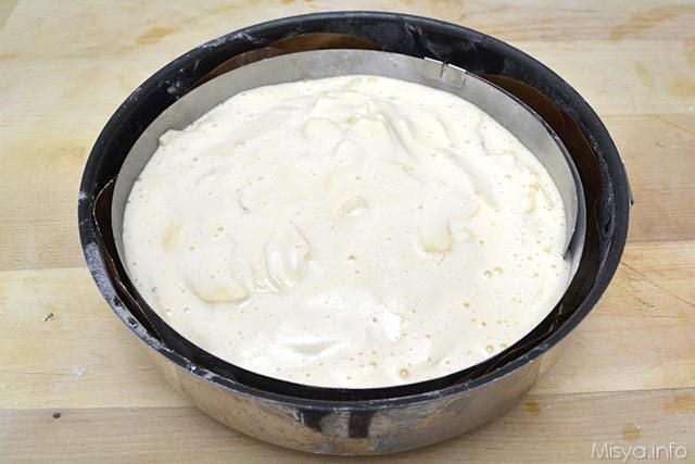 7 versare impasto in tortiera