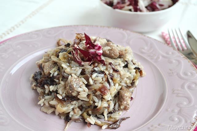 risotto con salsiccia e gorgonzola