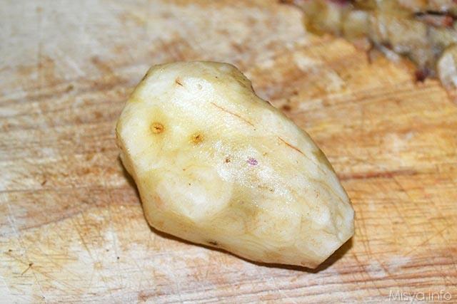 2 sbucciare topinambur