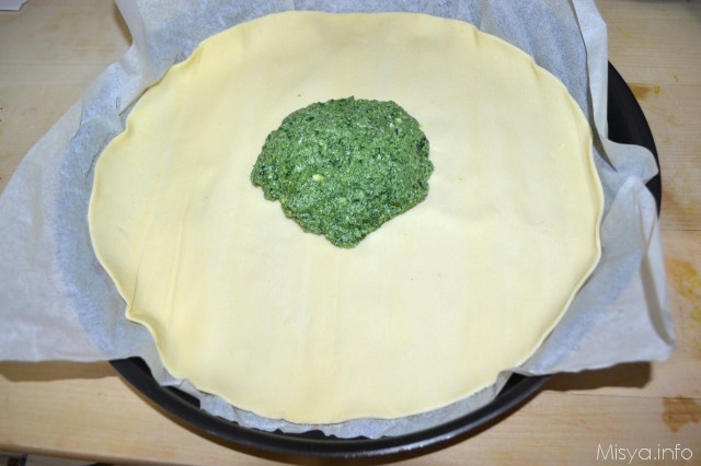 5 sistemare spinaci al centro