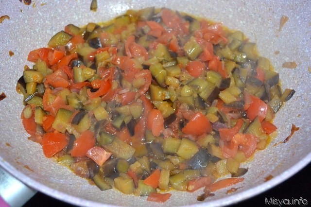 7 cuocere melanzane e pomodorini