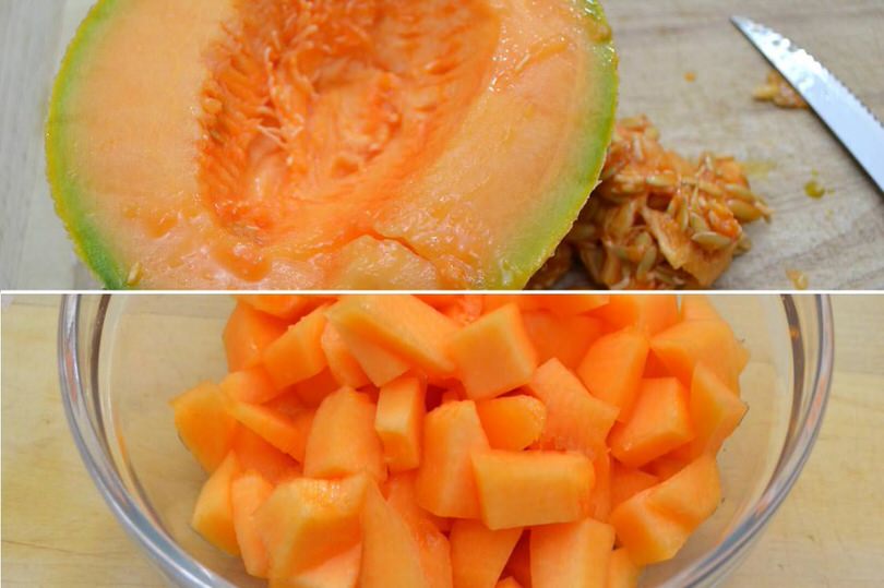 1 pulire e tagliare melone