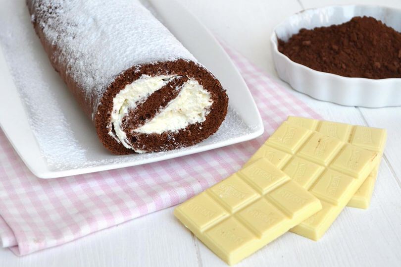 rotolo al cioccolato bianco
