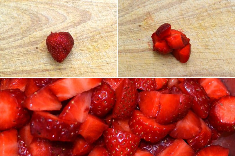 1 pulire e tagliare fragole