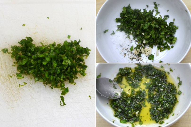 2 tritare basilico e aglio