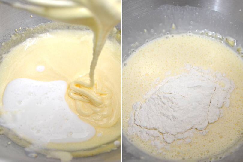 4 AGGIUNGERE LATTE E FARINA