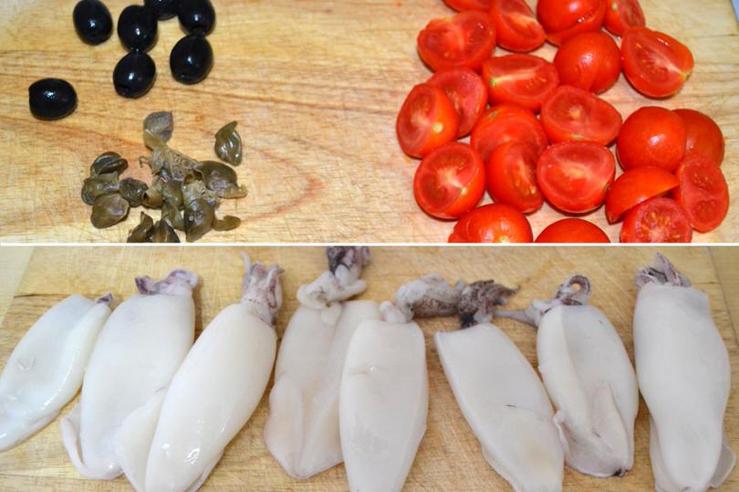 calamari pomodorini olive