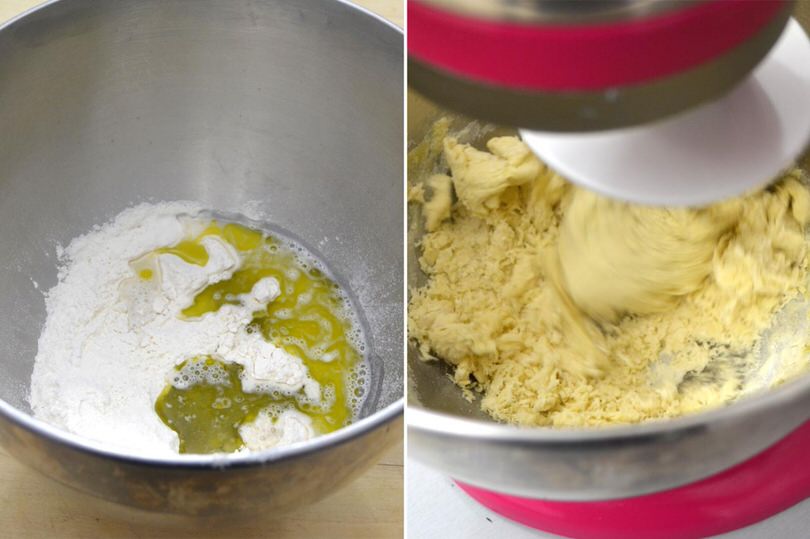 impastare olio farina