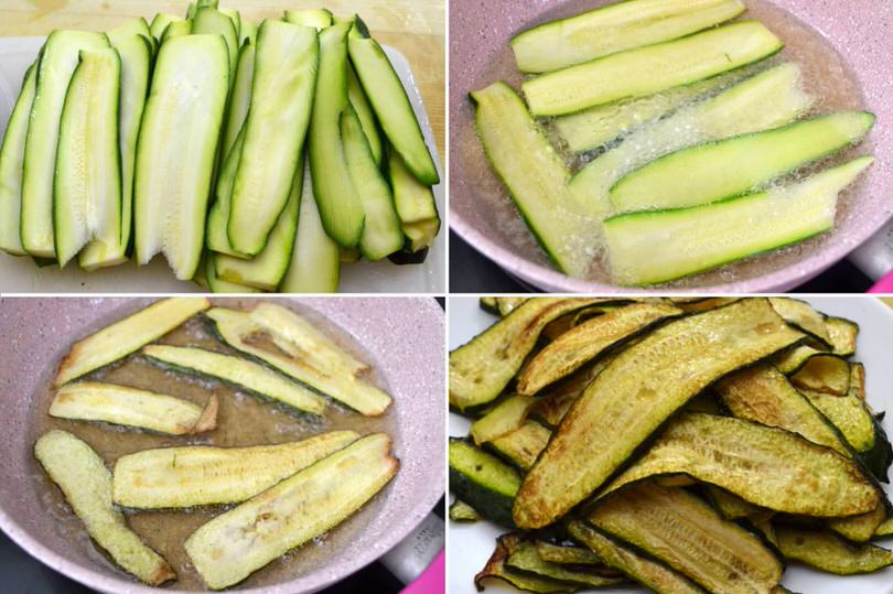 1 tagliare e friggere zucchine