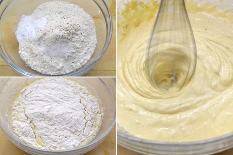 2 aggiungere farina e mescolare