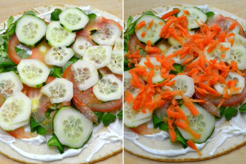 3 aggiungere cetrioli e carote