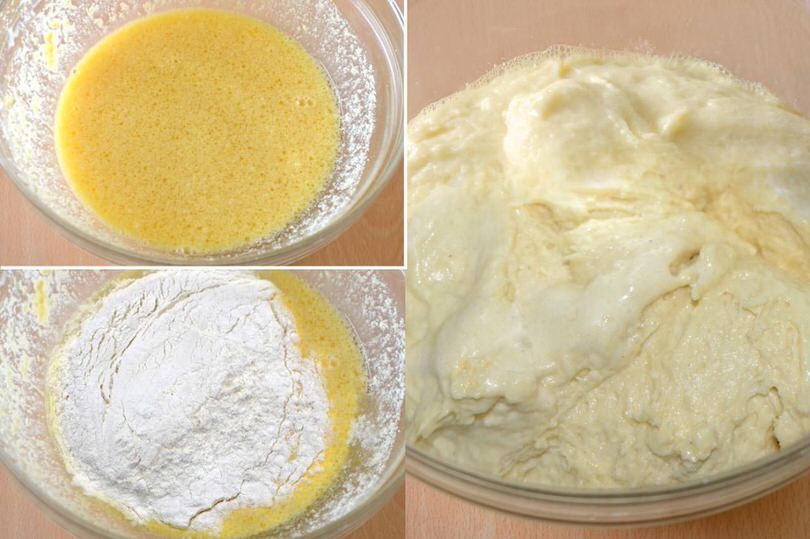 3 aggiungere farina e amalgamare