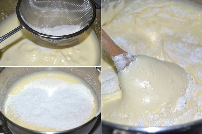 aggiungere farina setacciata