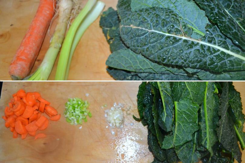 1 pulire e tagliare verdure