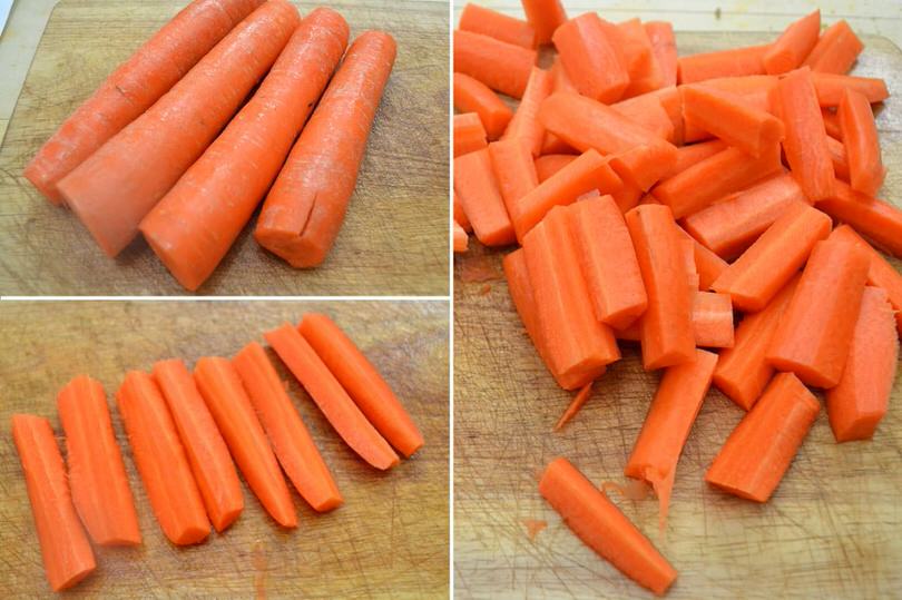 1 pulire tagliare carote