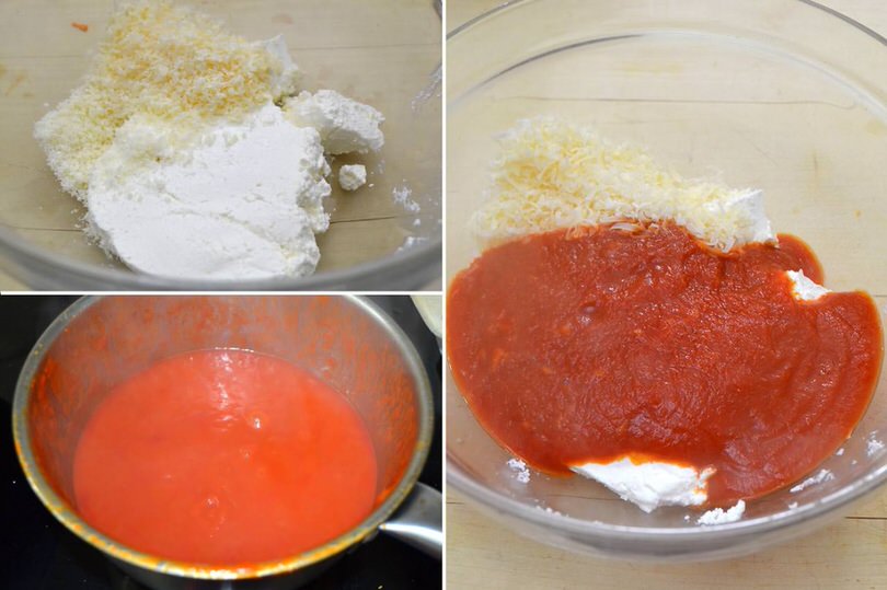 1 ricotta e sugo pomodoro