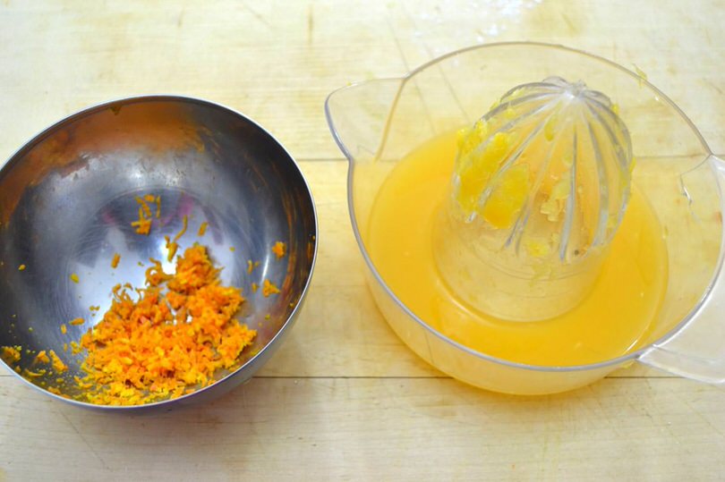 3 succo e buccia di arancia