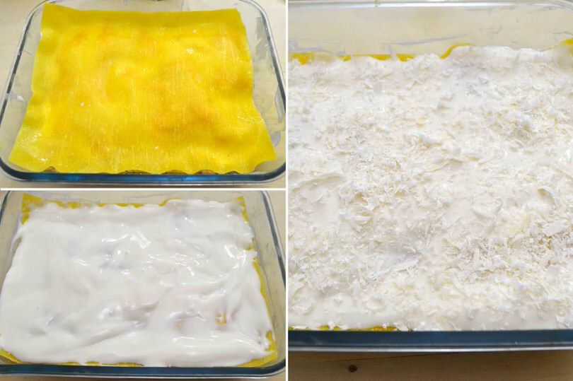3 ultimo strato besciamella parmigiano