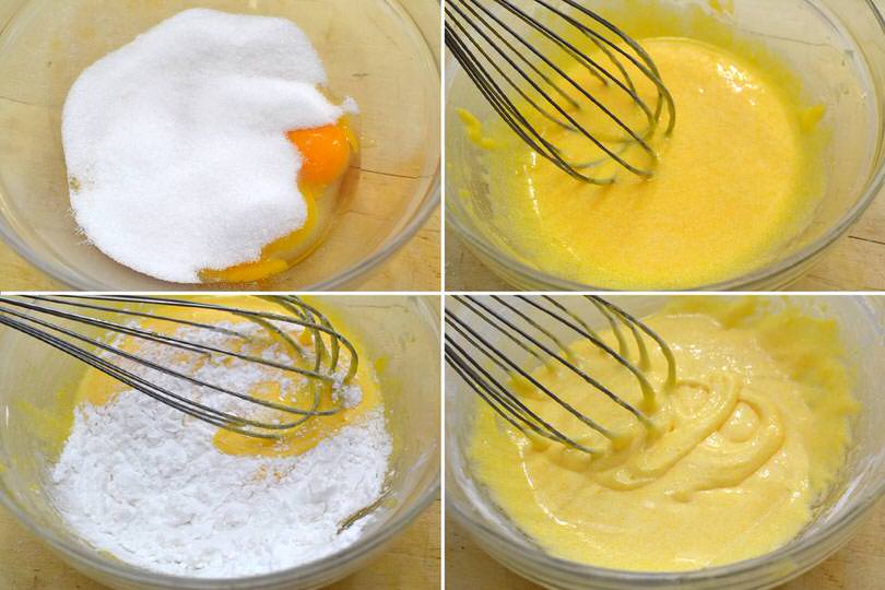 3 uova zucchero farina