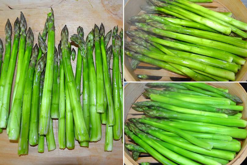 1 cuocere asparagi a vapore