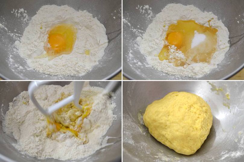 1 impastare uova e farina