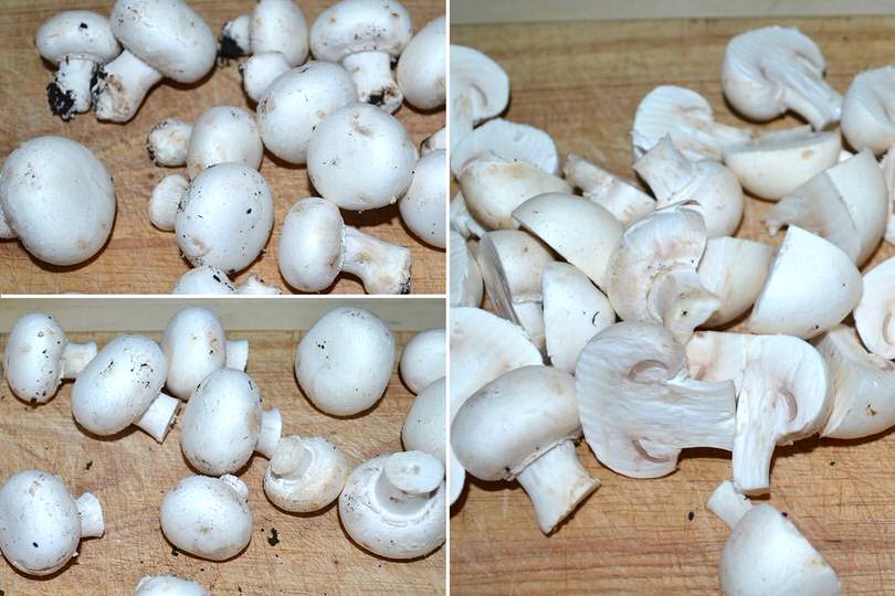 1 pulire e tagliare funghi