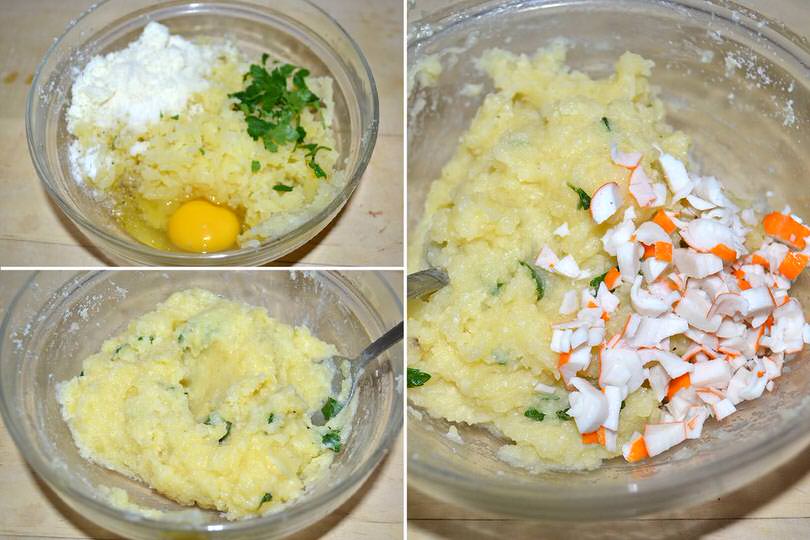 2 agiungere uova parmigiana surimi