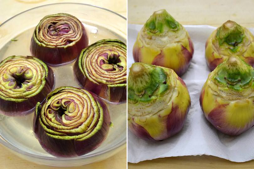 2 carciofi in acqua