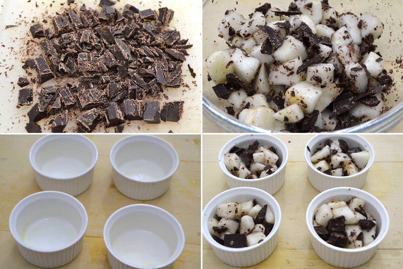 2 pere ecioccolato nei pirottini